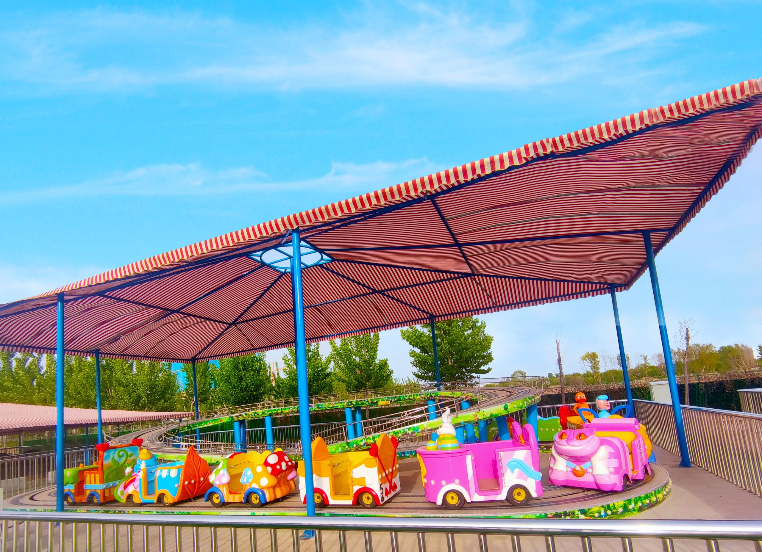 Electric Mini Shuttle Ride - Kids Amusement Park Train with LED Lights & Music System
