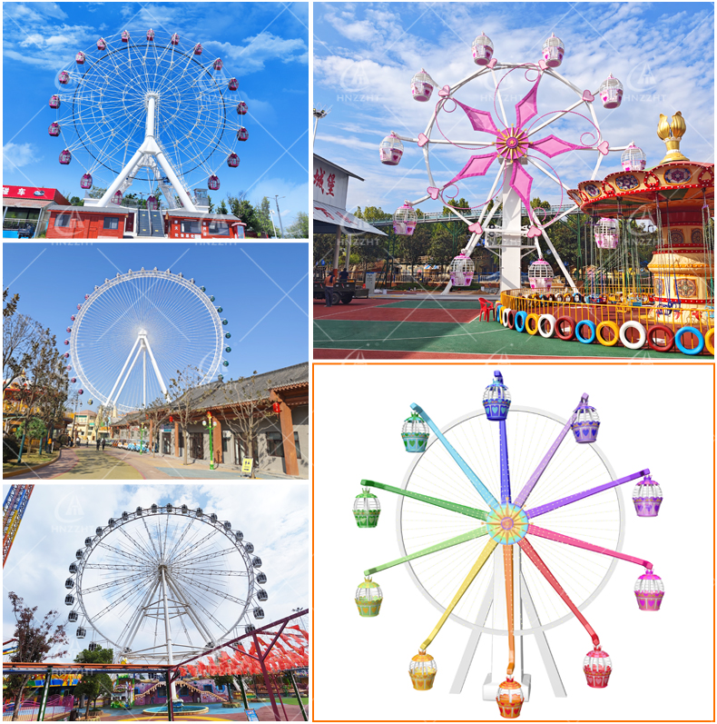 Ferris wheel cabins being checked during a factory test