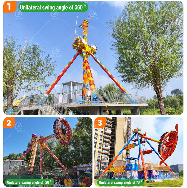 Pendulum swing ride safety systems and drive unit