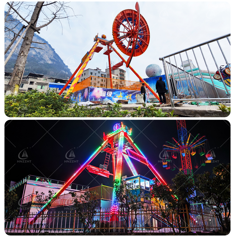 Pendulum ride export packing and installation support