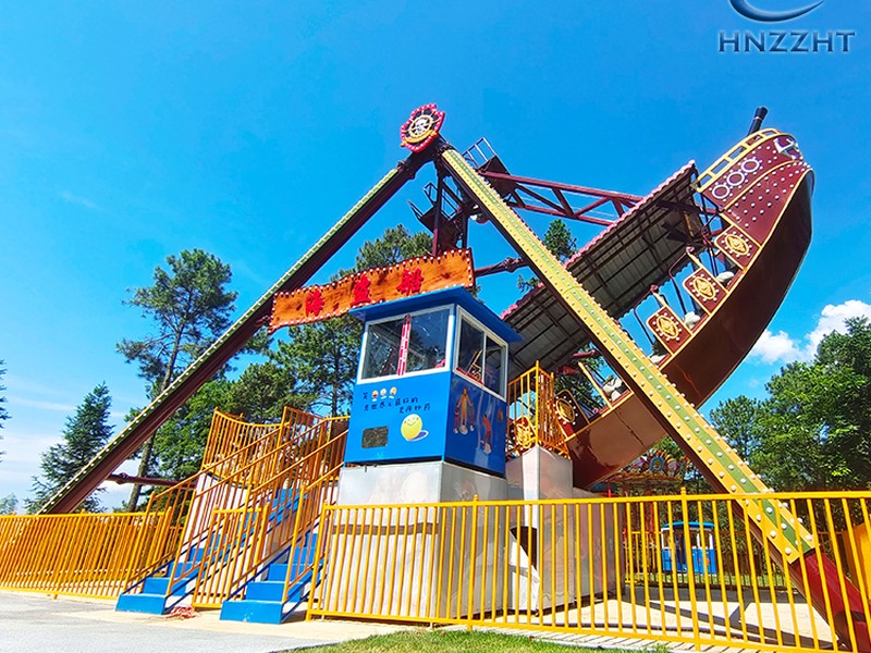 Pirate ship pendulum ride exported to an overseas amusement park