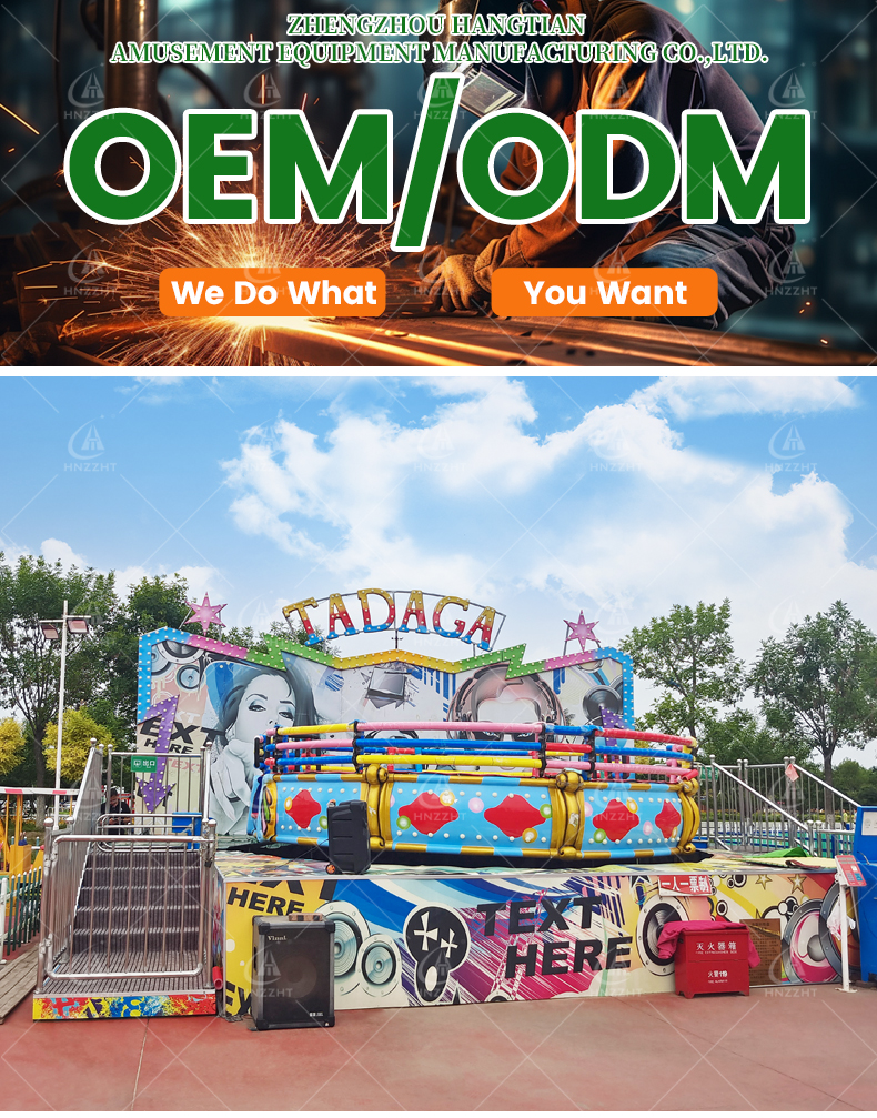 Disco tagada ride platform in an amusement park
