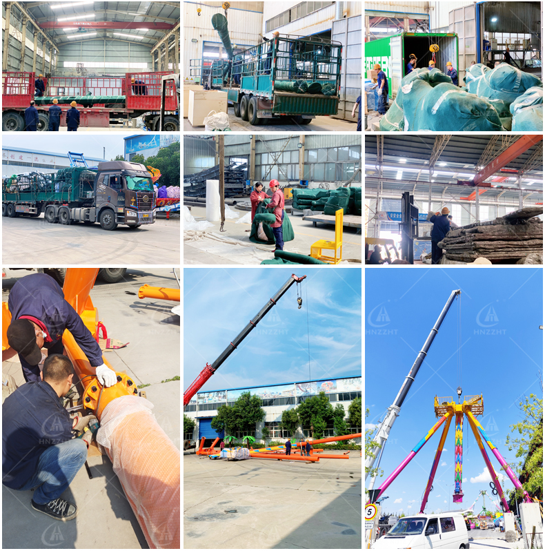 Pre-delivery inspection and loading of a pendulum ride